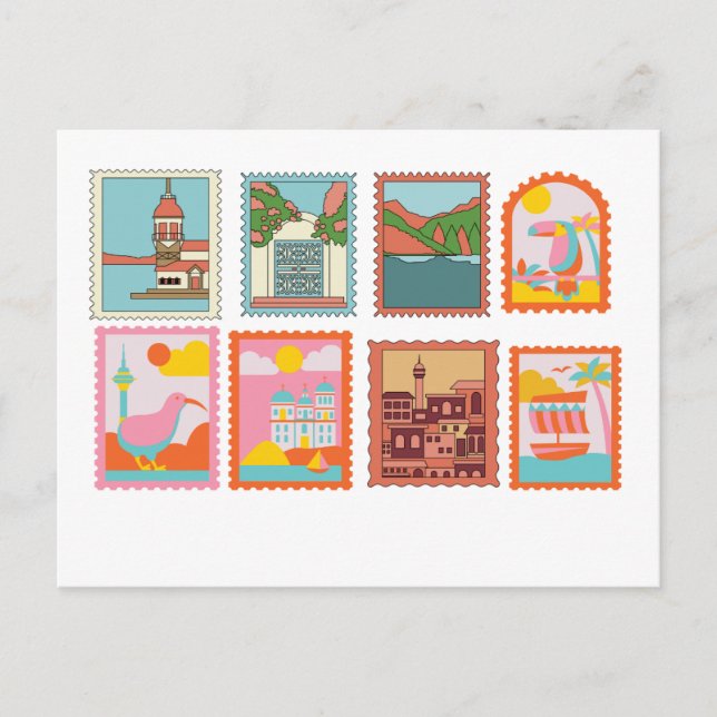 POSTAL CLASSIC STAMPS ART POSTCARD (Anverso)