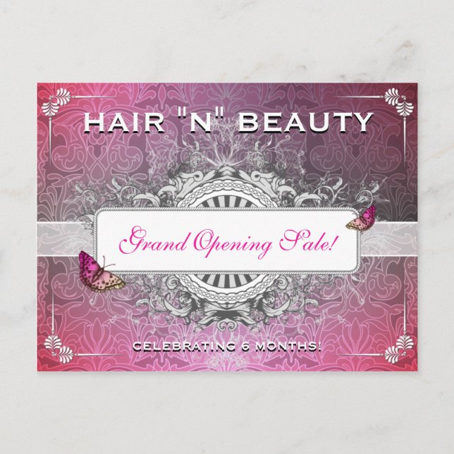Postal Classy Fancy Flourie Salon Sale Postcard Mailer (Anverso)