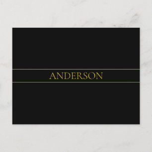Postal Classy Personalizable Gold Text & Lines