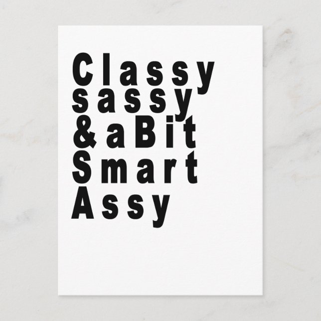 Postal Classy Sassy y un poco Smart Assy camisetas.png (Anverso)