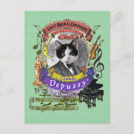Postal Claude Depussy, cómico compositor de animales para