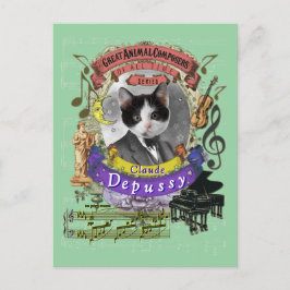 Postal Claude Depussy, cómico compositor de animales para