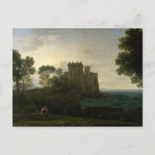 Postal Claude Lorrain El Encantado Paisaje Del Castillo