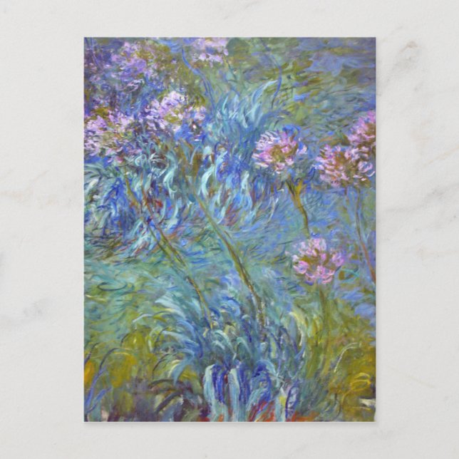Postal Claude Monet Agapanthus Bella Artes Floral Gallery (Anverso)