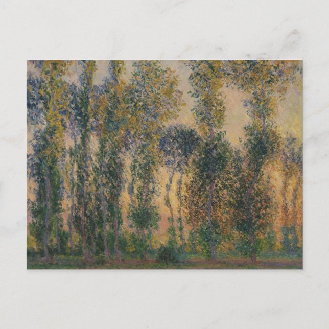 Postal Claude Monet - Álamos en Giverny, Amanecer (Anverso)