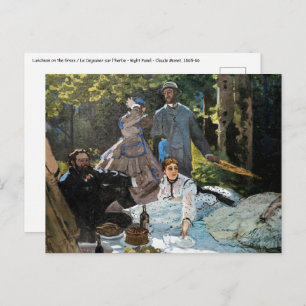 Postal Claude Monet - Almuerzo en la hierba, panel derech