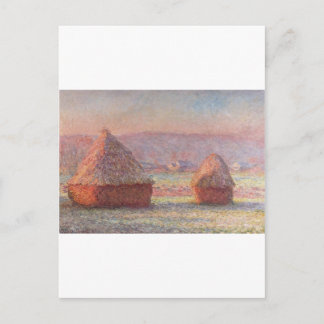 Postal Claude Monet - Amanecer de escarcha blanca