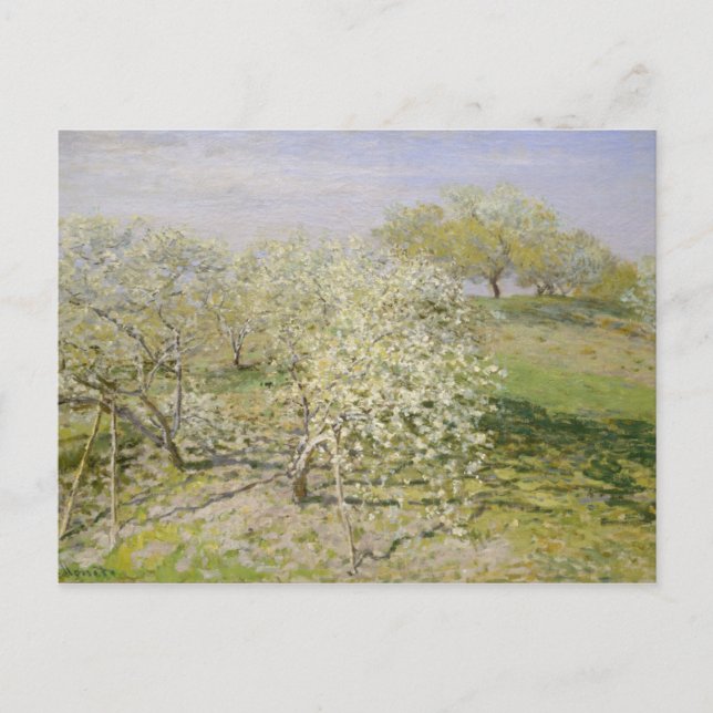 Postal Claude Monet | Árboles frutales de primavera en fl (Anverso)