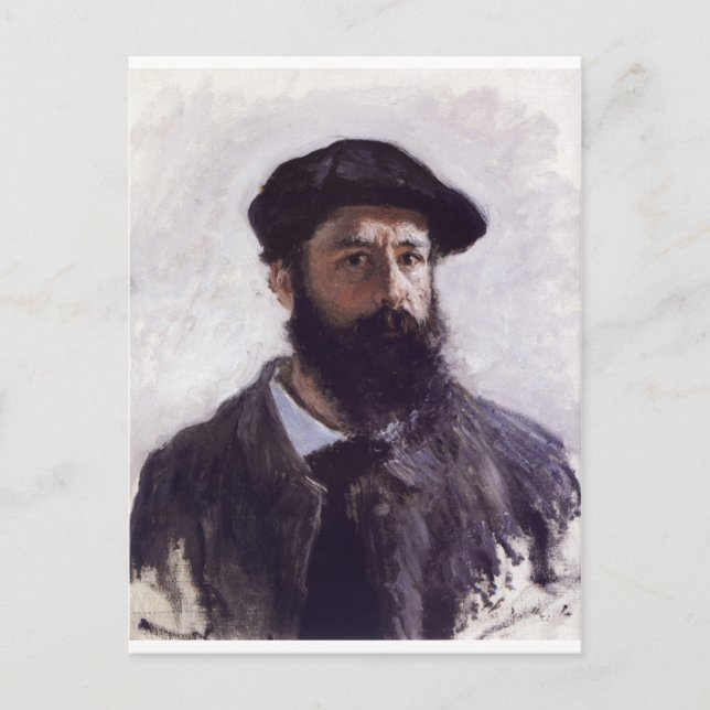 Postal Claude Monet - autorretrato en Beret 1886 (Anverso)