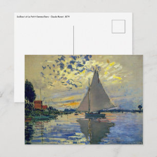 Postal Claude Monet - Barco de vela en Le Petit-Gennevill