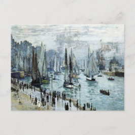 Postal Claude Monet, barcos de pesca que salen del puerto
