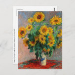 Postal Claude Monet - Bouquet de girasoles<br><div class="desc">Bouquet de girasoles / Bouquet de torres - Claude Monet,  Oil on Canvas,  1881</div>