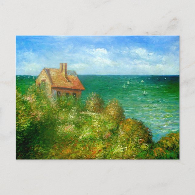 Postal Claude Monet: Cabaña De Pescadores En Varengeville (Anverso)