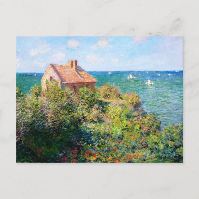 Postal Claude Monet: Cabaña de pescadores en Varengeville (Anverso)
