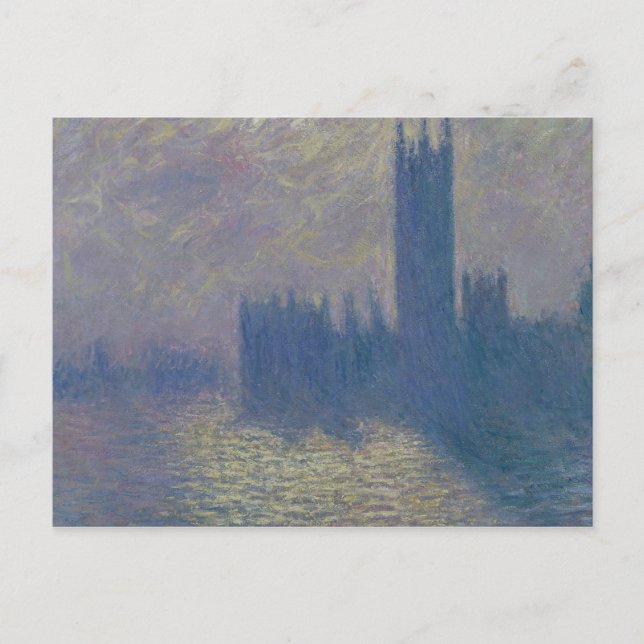 Postal Claude Monet | Cámaras del Parlamento, cielo torme (Anverso)