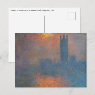 Postal Claude Monet - Cámaras del Parlamento Londres