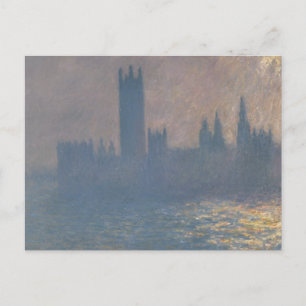 Postal Claude Monet - Cámaras del Parlamento, luz del sol