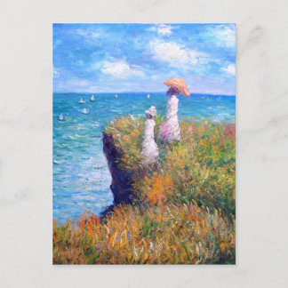 Postal Claude Monet: Caminata acantilado en Pourville
