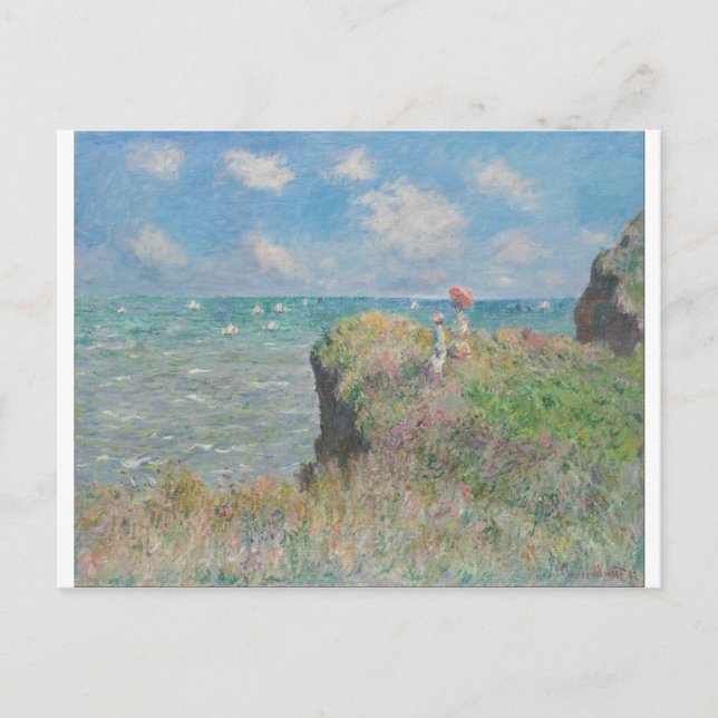 Postal Claude Monet - Camino acantilado en Pourville (Anverso)