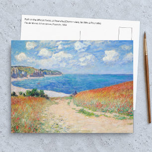 Postal Claude Monet - Camino en campos de trigo en Pourvi