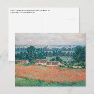 Postal Claude Monet - Campo de Amapolas, Giverny