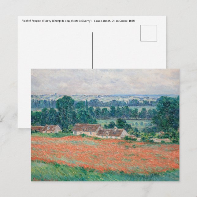 Postal Claude Monet - Campo de Amapolas, Giverny (Anverso / Reverso)
