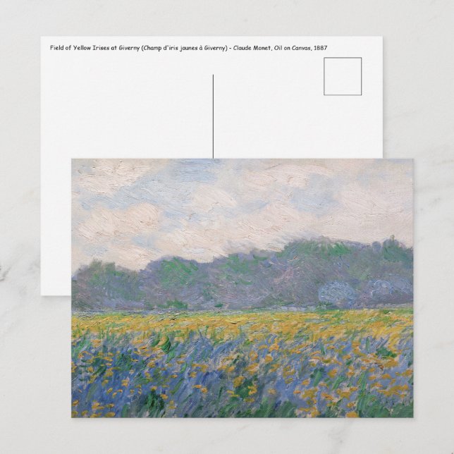 Postal Claude Monet - Campo de Lirios Amarillos en Givern (Anverso / Reverso)