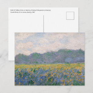 Postal Claude Monet - Campo de Lirios Amarillos en Givern