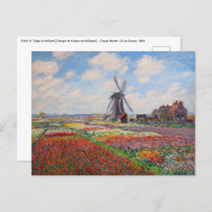 Postal Claude Monet - Campo de tulipanes en Holanda