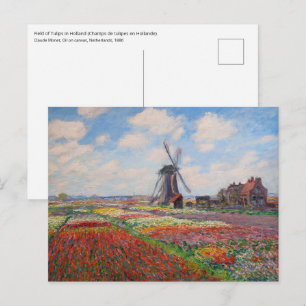 Postal Claude Monet - Campo de tulipanes en Holanda