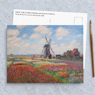 Postal Claude Monet - Campo de Tulipanes en Holanda
