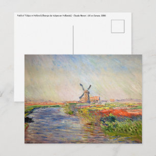 Postal Claude Monet - Campo de tulipanes en Holanda