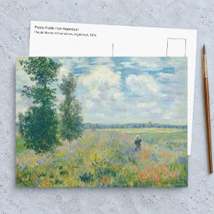 Postal Claude Monet - Campos de amapolas cerca de Argente