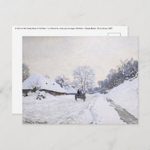 Postal Claude Monet - Caricatura en el camino de nieve en
