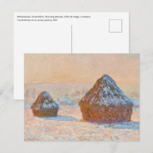 Postal Claude Monet - Causas de nieve, efecto Nieve, maña