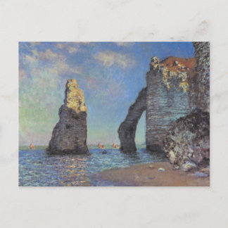Postal Claude Monet Cliffs at Etretat Impresionist Paint