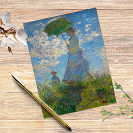 Postal Claude Monet con una sombrilla