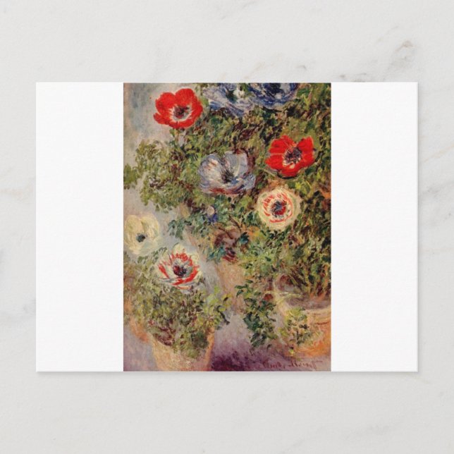 Postal Claude Monet con vida muerta con regalos de destin (Anverso)