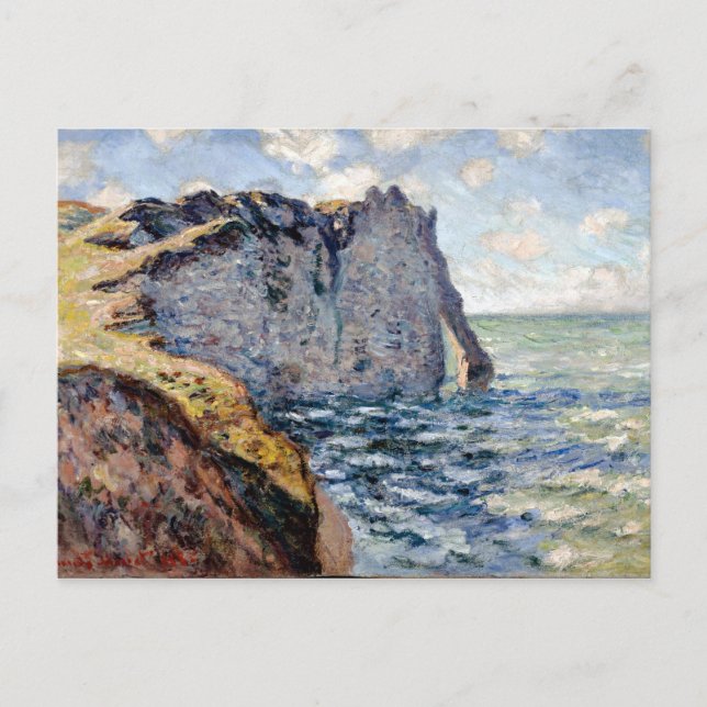 Postal Claude Monet el acantilado de Aval, Etrétat (Anverso)