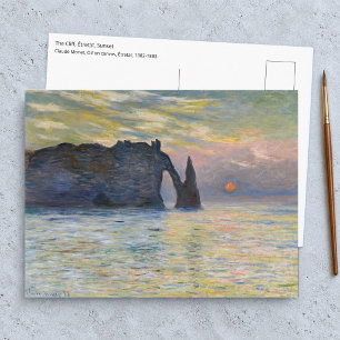 Postal Claude Monet - El Acantilado, Etretat, Puesta de s