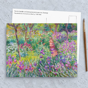Postal Claude Monet - El jardín de iris en Giverny