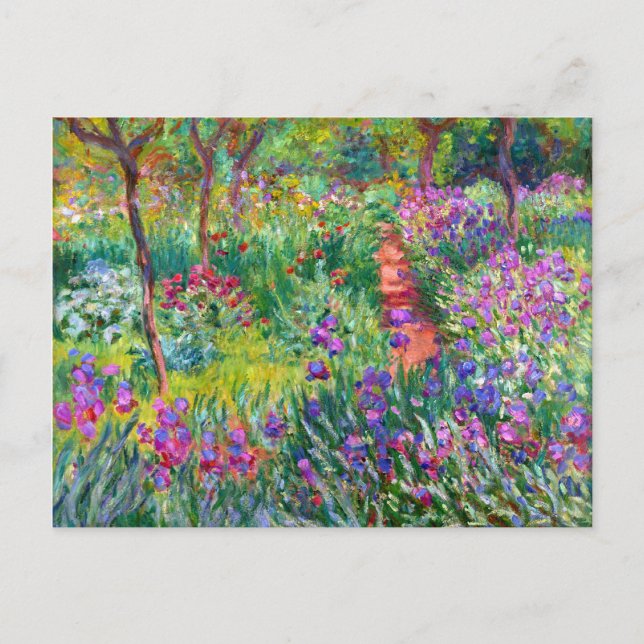 Postal Claude Monet: El jardín de Iris en Giverny (Anverso)
