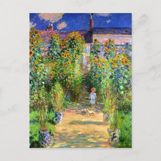 Postal Claude Monet: el jardín de Monet en Vétheuil