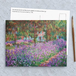 Postal Claude Monet - El jardín del artista en Giverny
