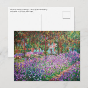 Postal Claude Monet - El jardín del artista en Giverny