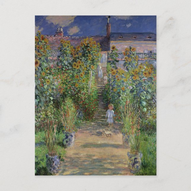 Postal Claude Monet | El jardín del artista en Vetheuil (Anverso)
