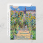 Postal Claude Monet - El jardín del artista en Vetheuil<br><div class="desc">El jardín del artista en Vetheuil / Le jardin de l'artiste a Vetheuil - Claude Monet,  Oil on Canvas,  1881</div>