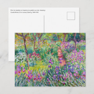 Postal Claude Monet - El jardín del Iris en Giverny