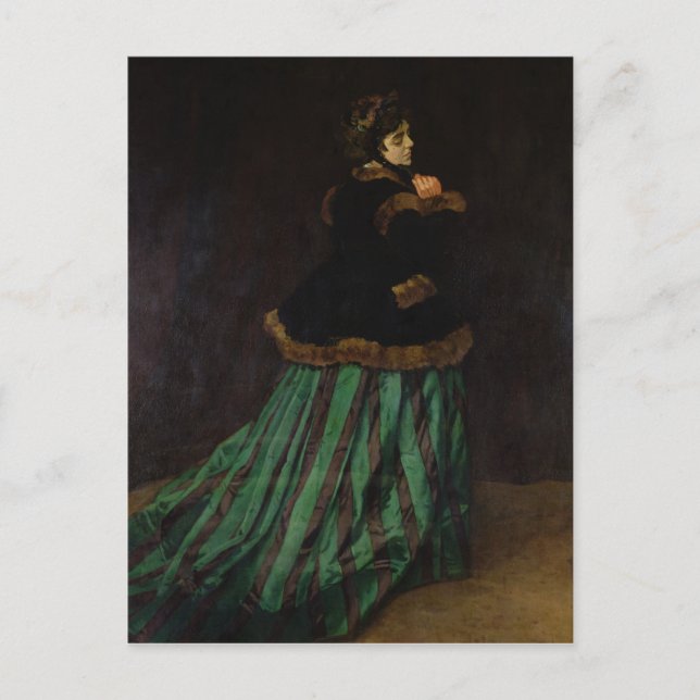 Postal Claude Monet el | la mujer en el vestido verde, (Anverso)