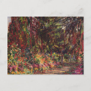 Postal Claude Monet el la trayectoria del jardín en